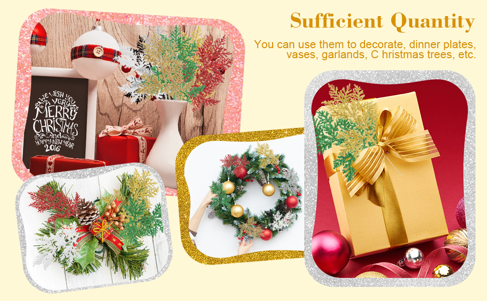 DIYASY Christmas Tree Filler Branches, 11'' Glitter