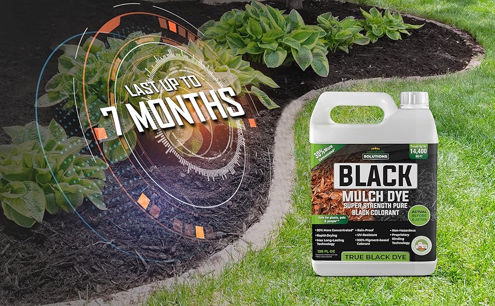 PetraTools Black Mulch Dye, 14,400 Sq Ft Coverage Mulch