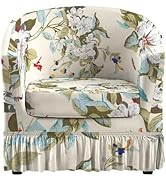 GOSTADY 2 Piece Club Chair Slipcover Stretch Barrel Armchair Chair Covers Slipcovers Soft Removab...