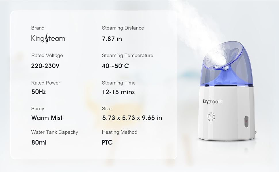 Kingsteam lonic Face Steamer, Professional Ozone Facial Steamer for