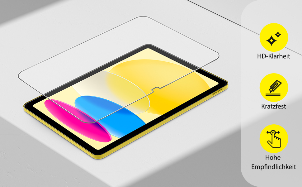 SPARIN 3 Stück Schutzfolie für iPad 10. Generation 2022 Panzer Schutz Glas, Aufgerüstet