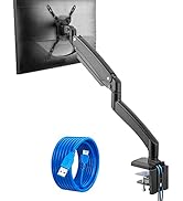 PrimeCables Single Monitor Arm Stand with Two USB Ports for 17"-49" Screen,Heavy-Duty Swivel Gas ...