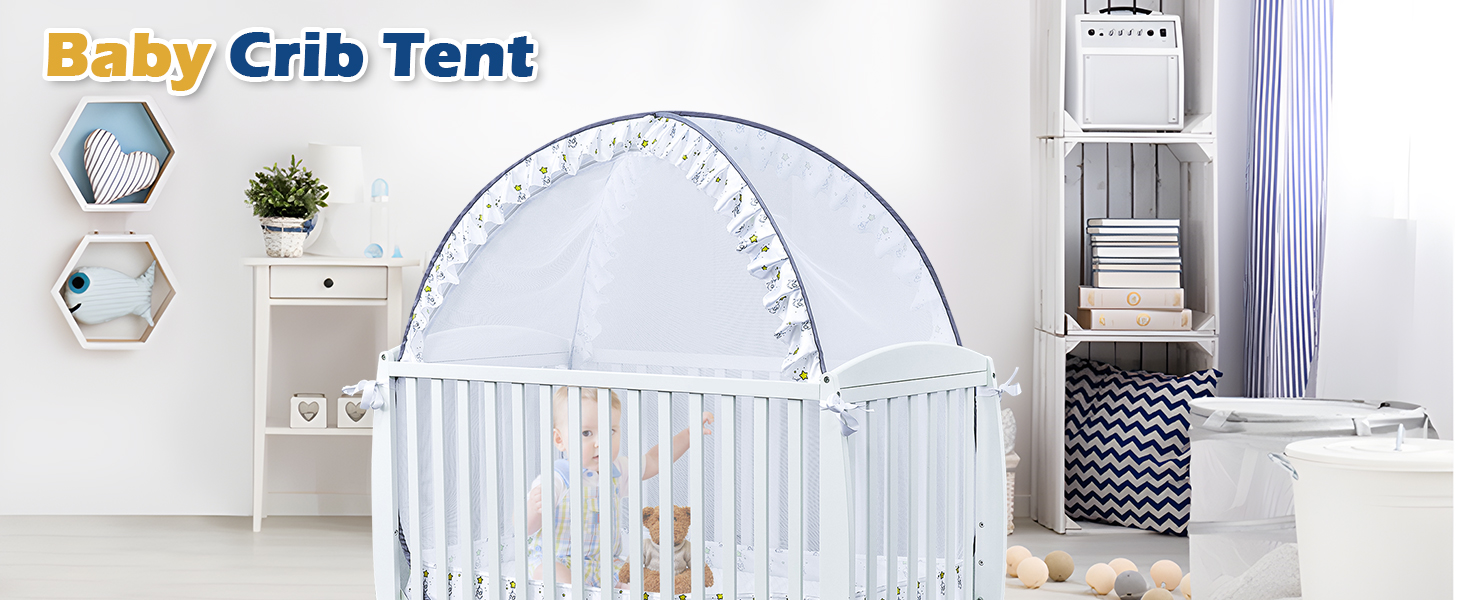 South to East Crib Tent Baby Safety Crib Cover to Keep Baby from