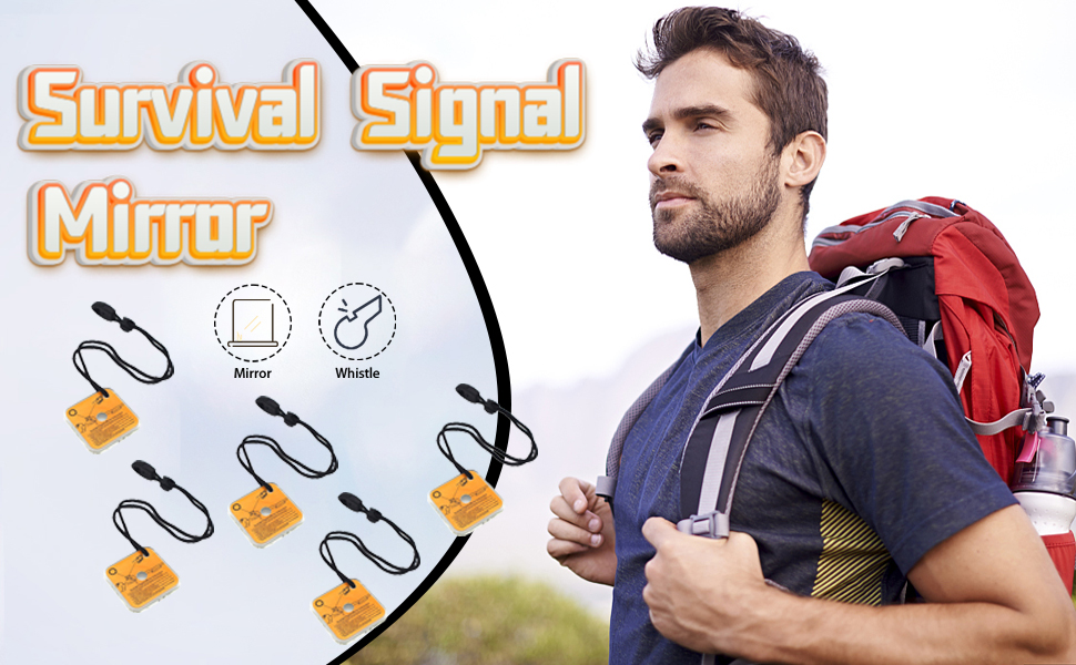 5pcs Emergency Survival Signal Mirror Outdoor Multifunctional Military Grade Survival Emergency