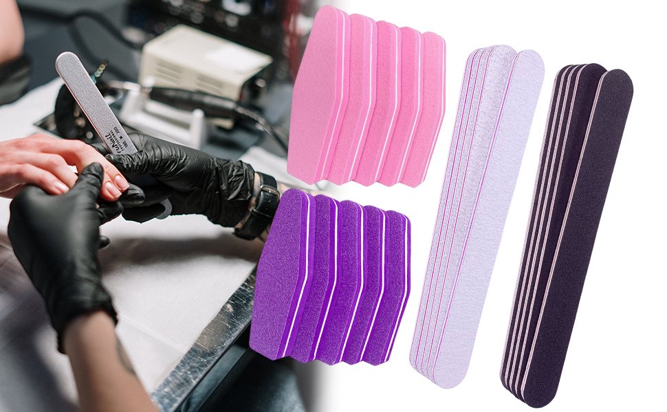 20 Pcs Nail File and Buffer, Nail Files for Acrylic Nails