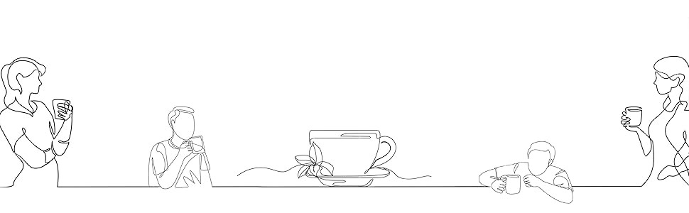 dessin au trait continu d'une tasse de thé