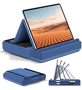 KDD Tablet Pillow Stand, Multi-Angle Viewing I-pad Holder for Lap, Bed and Desk, Foldable Soft Pa...