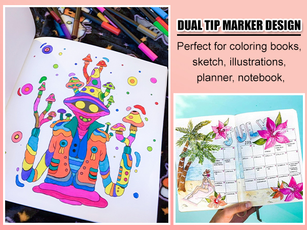 Markers art supplies set for adult coloring Books