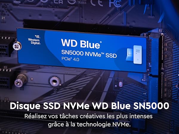 WD Blue SN5000 2TB SSD, Disque SSD Interne, M.2 2280 NVMe