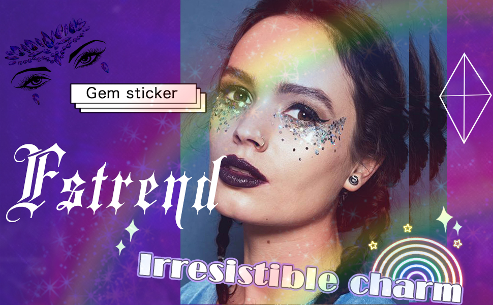 Glitter Rhinestones Face Gems Mermaid Body Stickers Crystals Face Jewels Tattoo Sticker