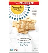 Simple Mills Almond Flour Crackers, Family Size, Fine Ground Sea Salt - Gluten Free, Vegan, Healt...