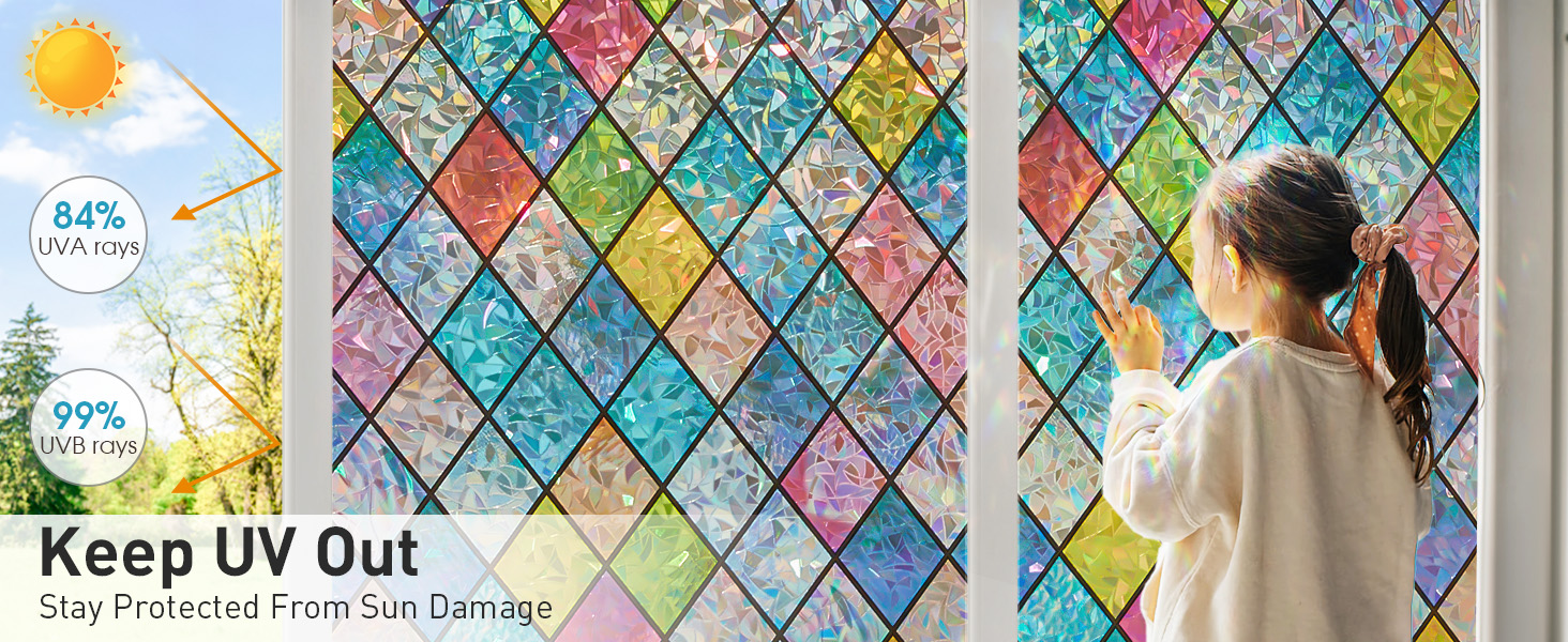 SUNBABY stained glass window film-UV Protection