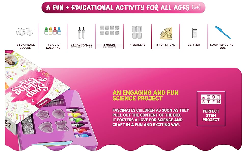 Dan&Darci Soap Making Kit for Kids Bath Science Project Gift for