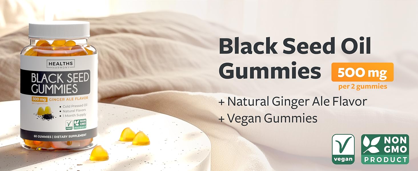 healths harmony black seed oil gummies