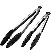 iNeibo Kitchen Premium Silicone Tongs - Pack of 2, 9