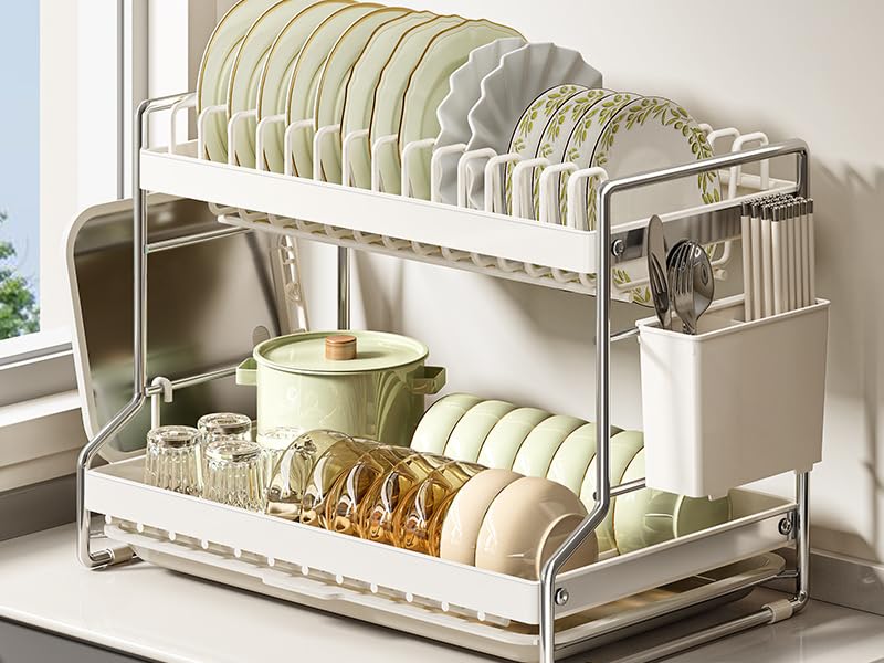 Amazon|Hoisimdy 水切りラック 2段 キッチン 食器 水切り かご 食器 Amazon|Hoisimdy 水切りラック 2段 キッチン 食器 水切り かご 食器