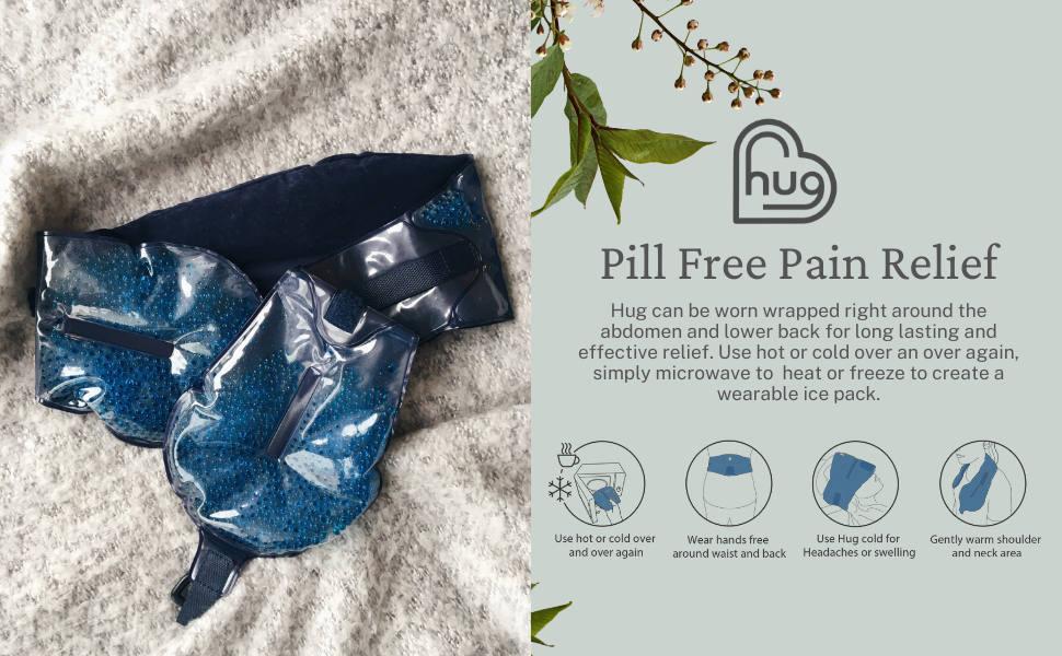 Hug wearable heat pack ® , hot or cold multi use heatpack, handsfree