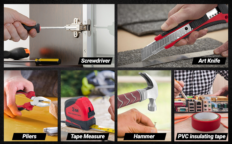 Sawkism Thor Hammer Tool Set, Daily Repair Filled Household Tool Case