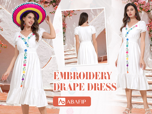 Ameri　UPPER EMBROIDERY FLARE DRESS Ameri VINTAGE（アメリ ヴィンテージ）UPPER EMBROIDERY FLARE