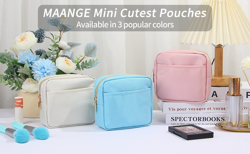 MAANGE Small Makeup Bag For Purse, Mini Makeup Bag Cute