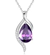 FANCIME Gift for Women Birthstone Necklace for Women Teardrop Birthstone Necklace S925 Sterling S...