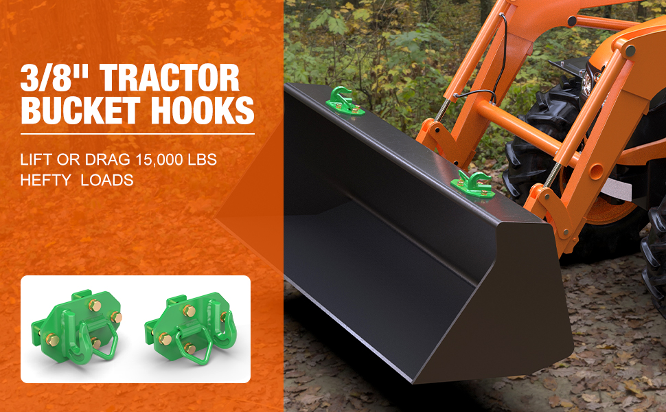 Sulythw Tractor Bucket Hooks with Tie Down Ring, Grade 70