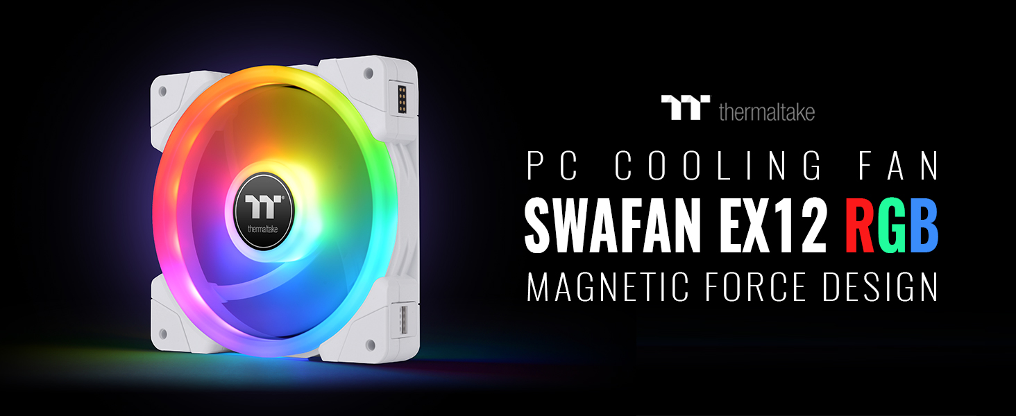 SWAFAN EX12 RGB PC Cooling Fan White TT Premium Edition (3-Fan Pack)