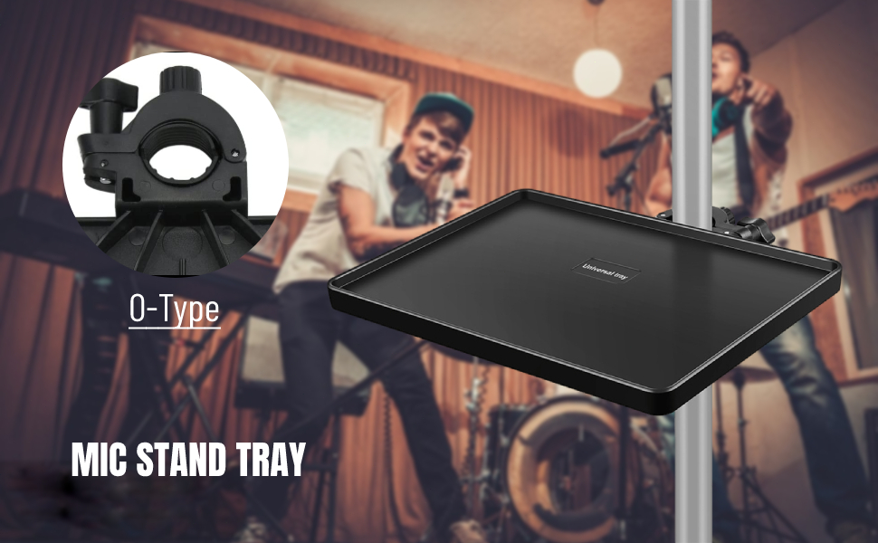 Microphone Stand Tray, 6.5x8.7in Mic Stand Clamp On Rack