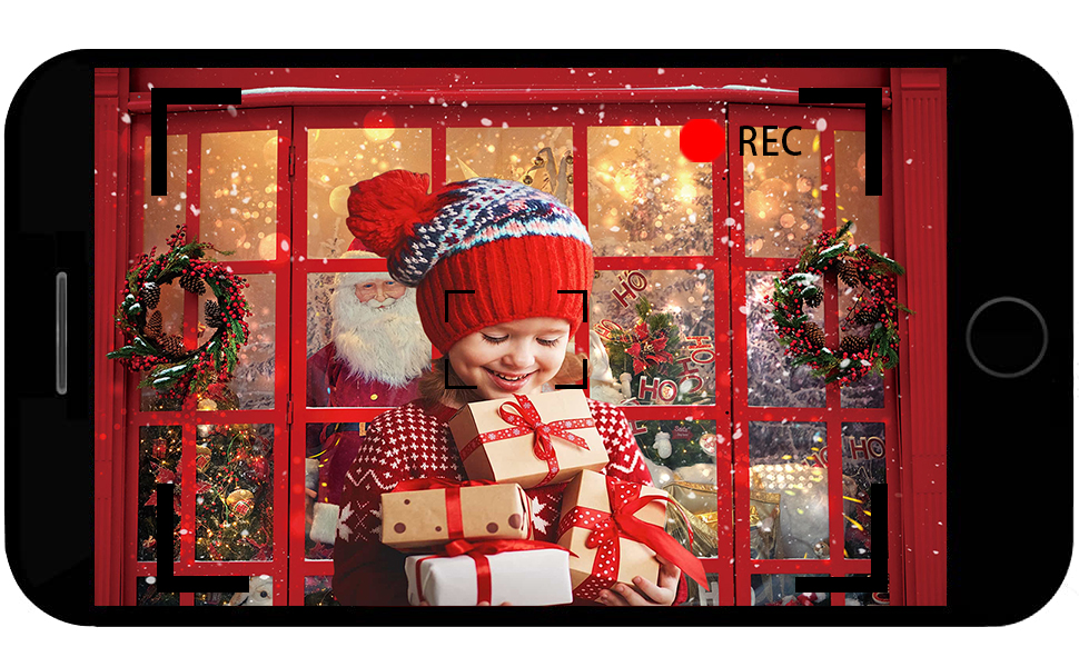 Christmas Santa Photography Backdrop Store Window Decoration Winter