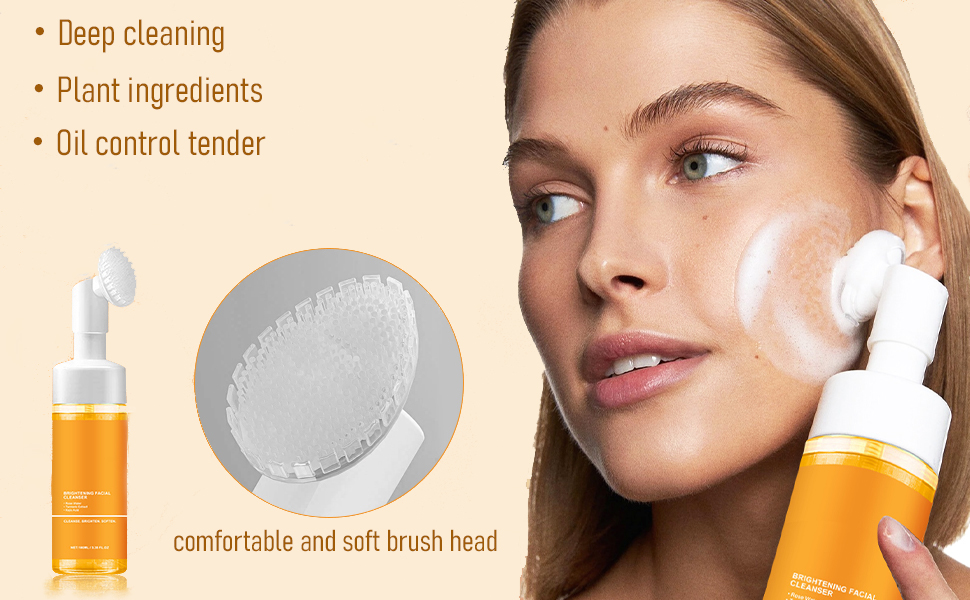comfortable and soft brush head?Deep cleaning?Plant ingerdients?oil control tender