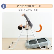 トランポリン　鉄棒付き　グレー 鉄棒&トランポリン 室内 屋外 てつぼう さか上がり 折りたたみ