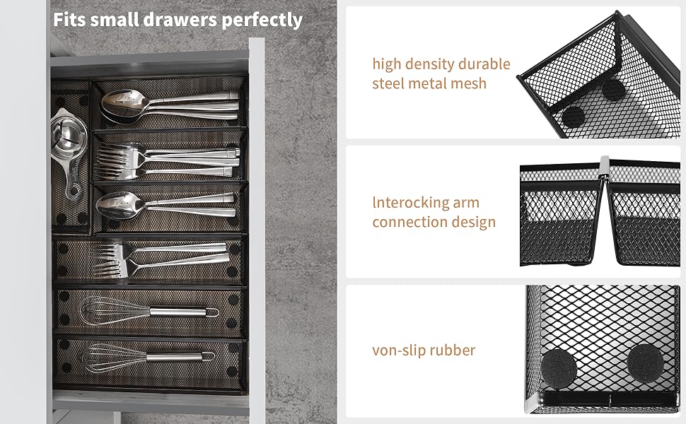 Faridabio Drawer Organizer for Kitchen, Silverware