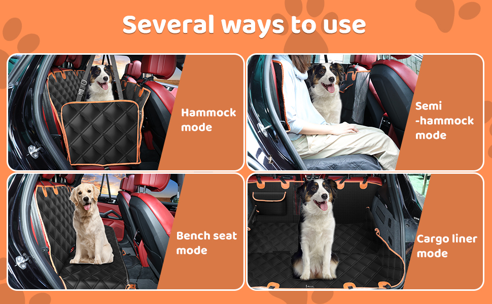 KYG Dog Car Seat Cover Dog Hammock For Car Back Seats With Side