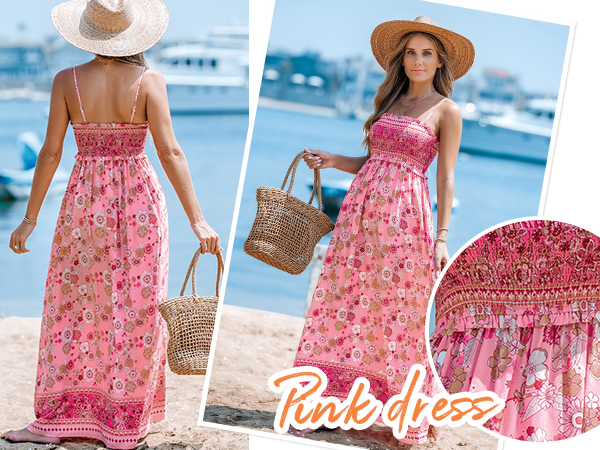 CUPSHE Women's Maxi Dresses Sleeveless Smocked Summer