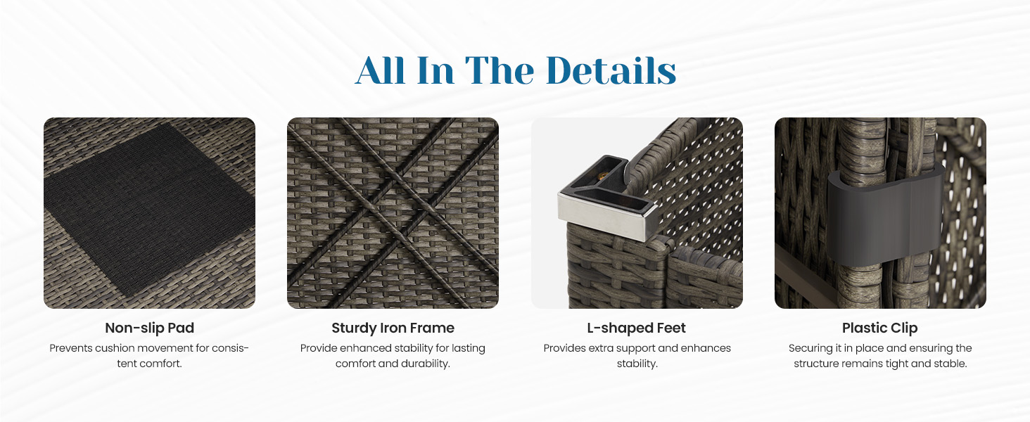 5 pieces patio furniture set