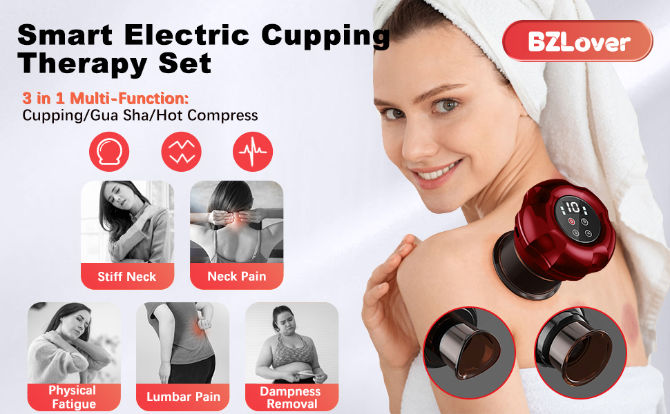 BZlover Electric Cupping Massager, Smart Vacuum Cupping Therapy Set