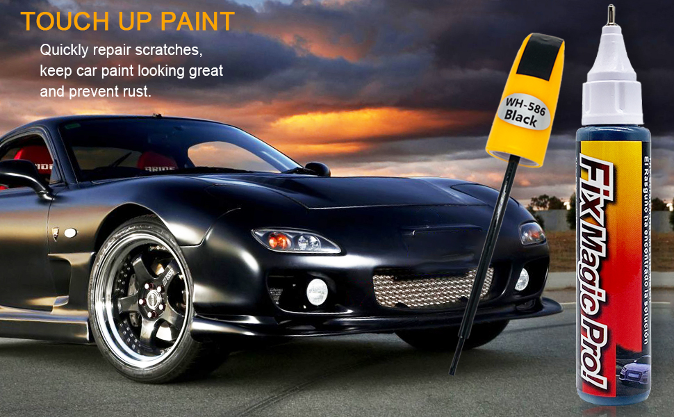 Black Touch Up Paint for Cars Scratch Repair, Quick and