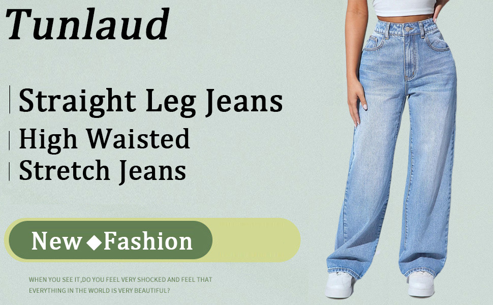 High Waisted Stretchy Wide Leg Boyfriend Jeans