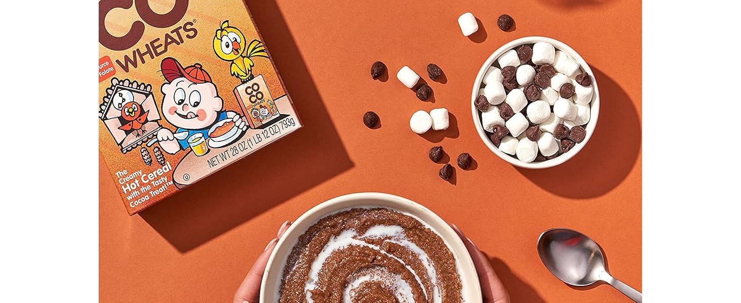 CoCo Wheats 28 Ounce (Pack of 4) with By The Cup Cereal Bowl