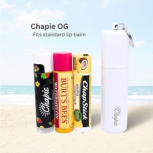 Chapie next to lip balms, burts bess, eos, and chapstickl