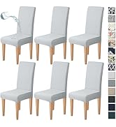 Dioxide Waterproof Chair Covers for Dining Chairs, High Stretch Dining Chair Covers Set of 6, Par...