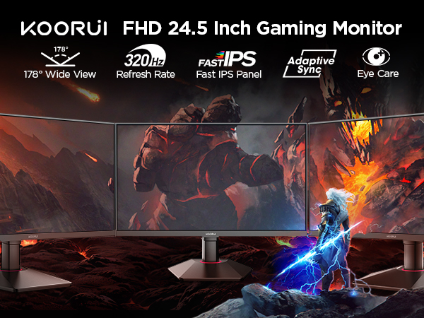 KOORUI 25E3A 24.5インチ FHD Amazon.com: KOORUI 24.5 Inch Gaming Monitor 200Hz, 1ms, FHD