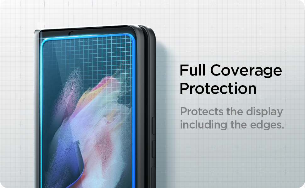 Spigen 1 Pack Full Coverage Tempered Glass Screen Protector and Hinge