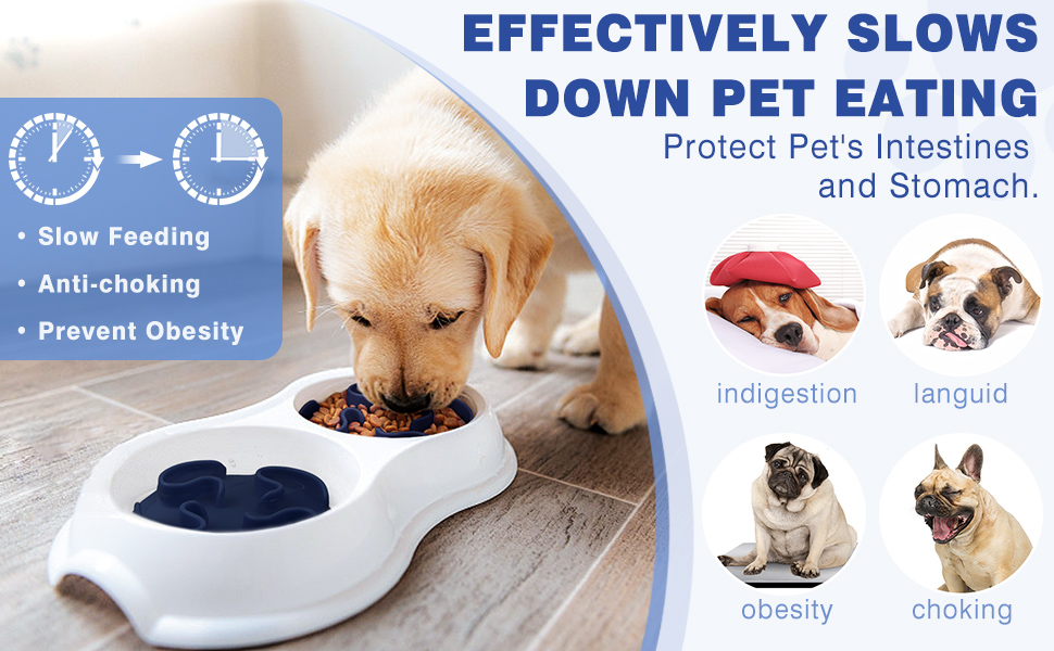 MOOGROU Slow Feeder Dog Bowls Insert for Cats Dogs,Silicone