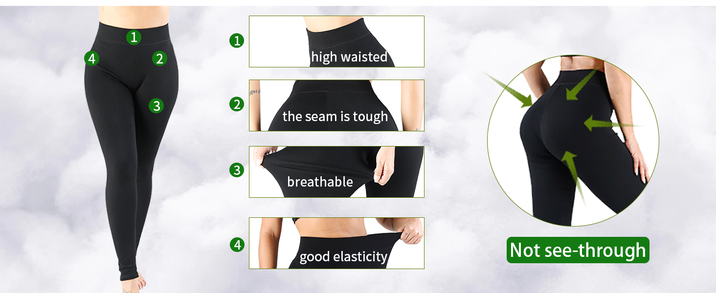Cotton Leggings for Women Plus Size High Waisted Thick XL 2XL 3XL 4XL