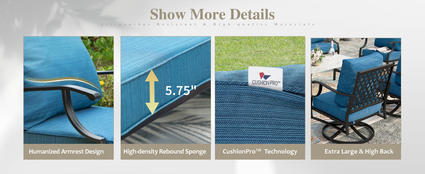 HERA'S HOUSE Patio Furniture Sofa, AllWeather Outdoor 3