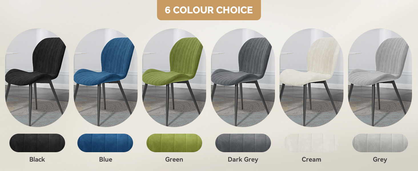 Dining Chairs Set of 4 Velvet Dining Room Chairs Upholstered Dining Chairs with Thick Cushions