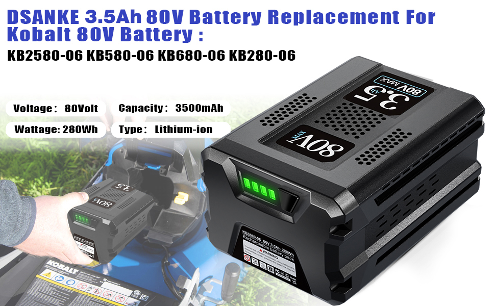 DSANKE【80V 3.5Ah Real Capacity Battery for Kobalt 80V