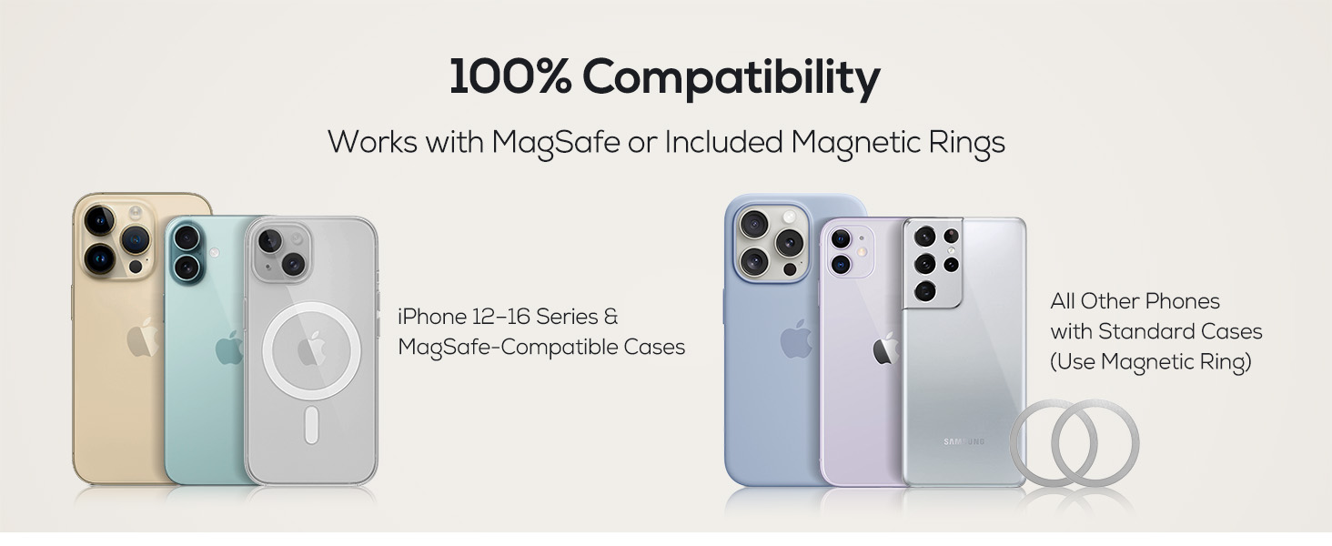 phone stand with magnetic rings