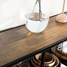 SoBuy Industrial Style Sideboard Side Table End Table Wine Rack Kitchen Dining Room Storage Shelf,FSB56-F 16 FSB56-F